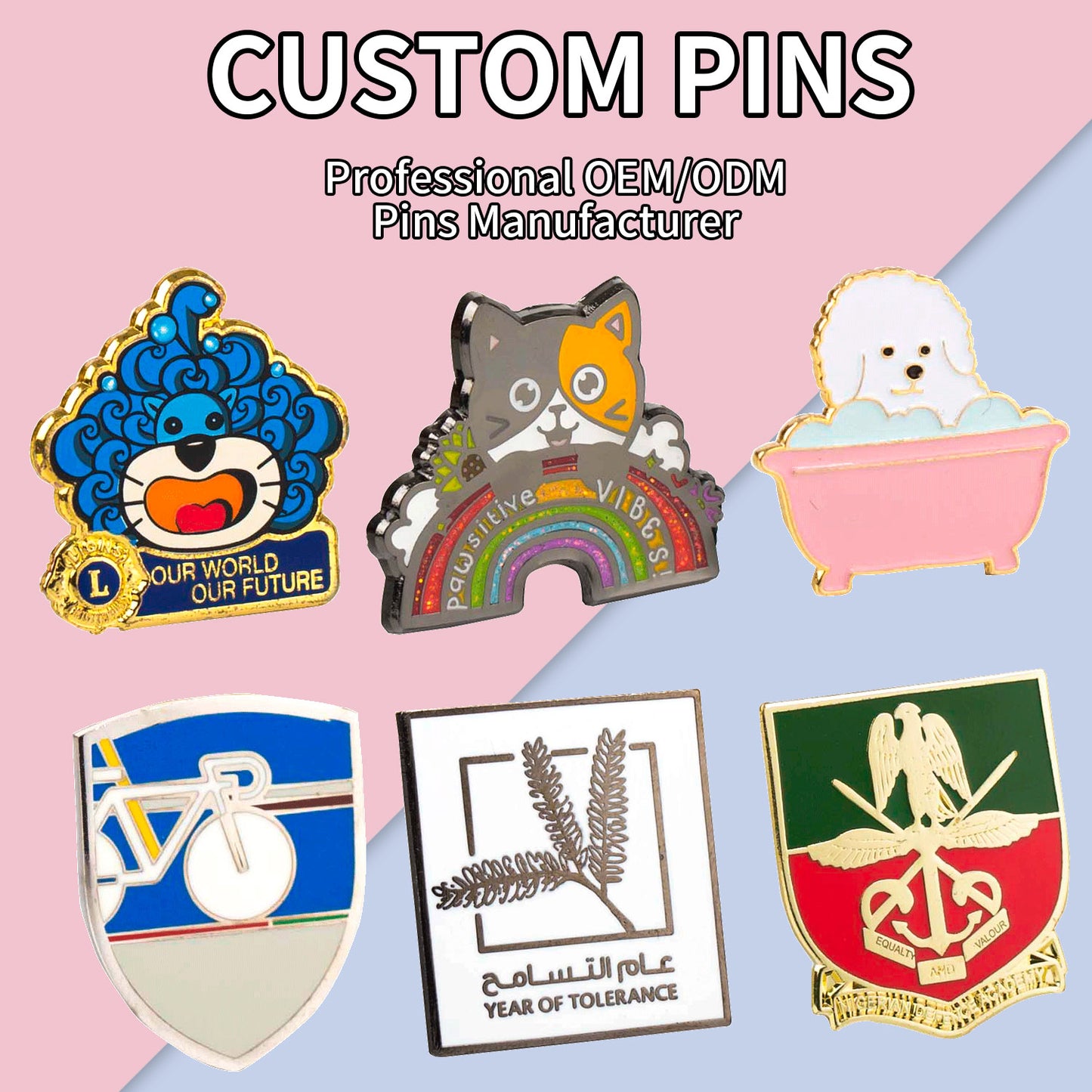 Manufacturer No Minimum Custom Logo Metal Lapel Pin Badge Brooch Hard Soft Enamel Pins Custom Pin For Souvenir