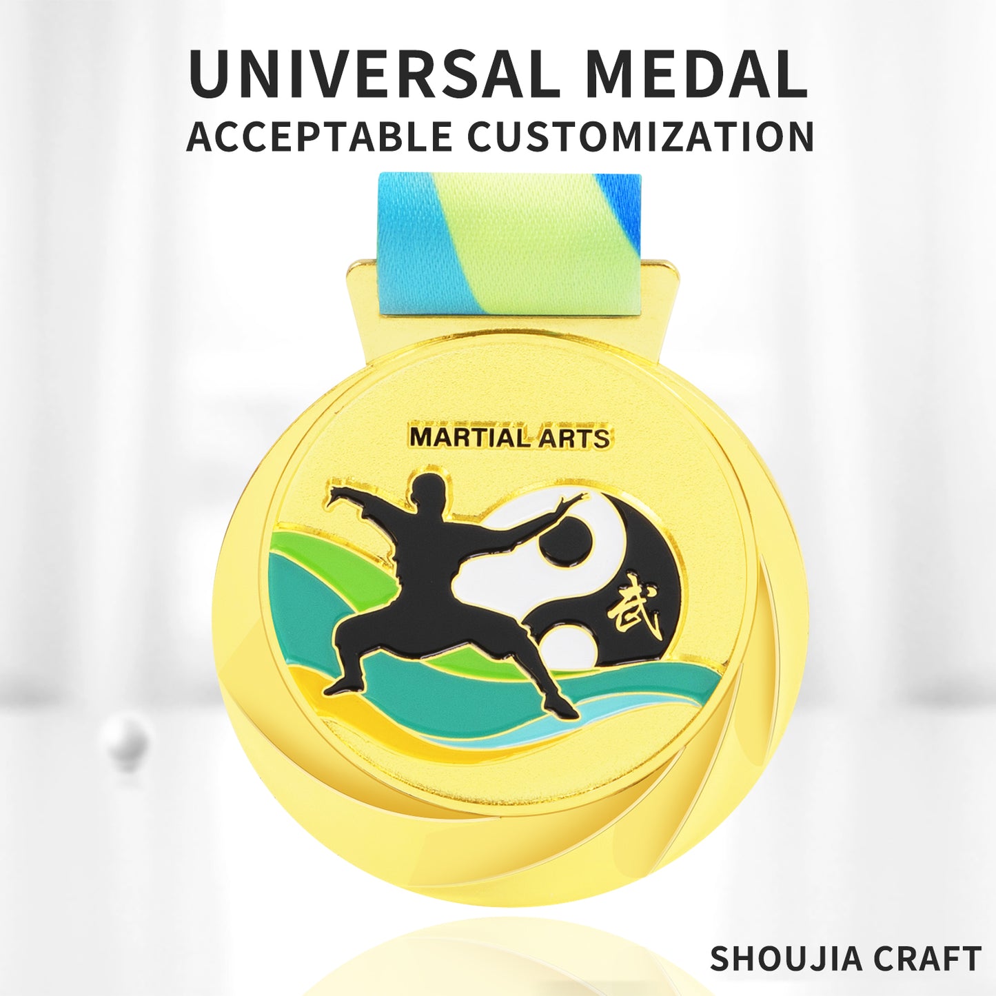 Custom wholesale high quality school students awarded medals blank taekwondo karate gold sport medal 