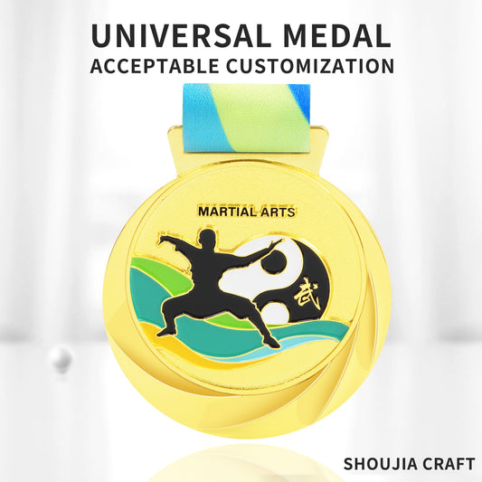 Custom wholesale high quality school students awarded medals blank taekwondo karate gold sport medal 