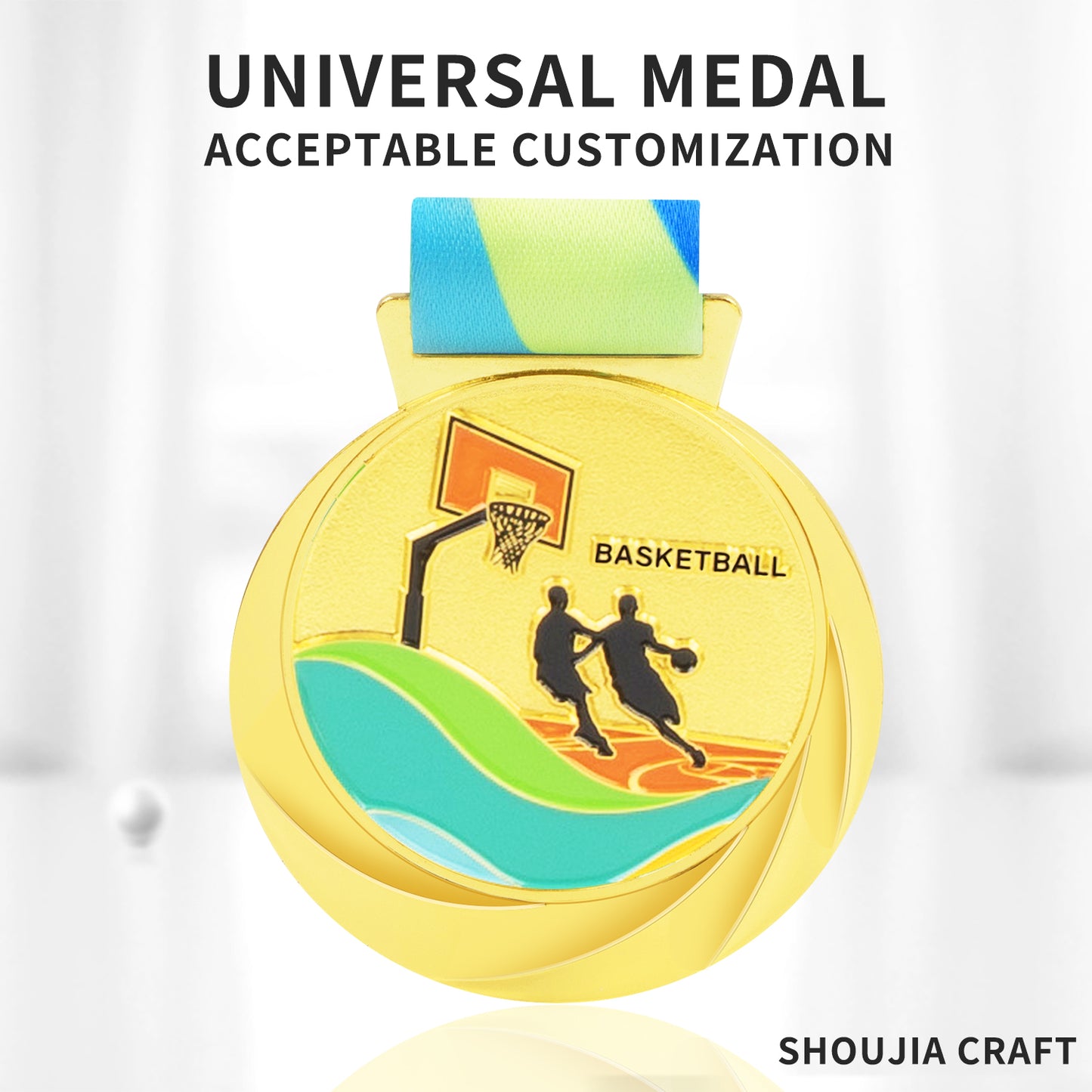 Color sports medal gold silver and bronze medal hang neck kindergarten sports meet medal