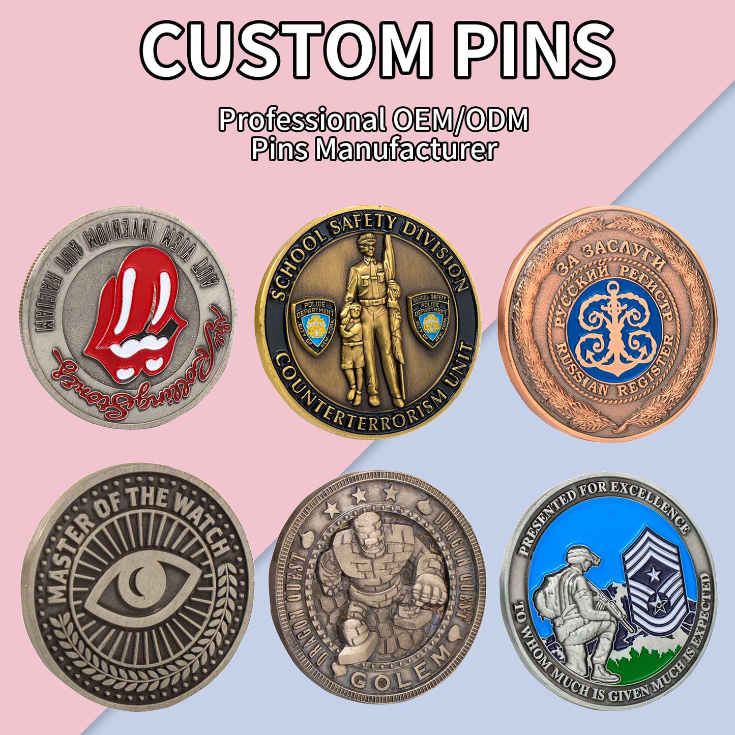 Badge manufacturer Custom hat pins black metal epoxy coated emblem Badges soft hard enamel lapel pins Custom Enamel Pins