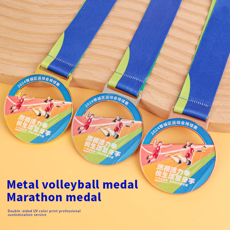 Custom Winner Gold Silver Bronze Award Medals Paint Enamel Design Own Logo 2D 3D Metal Winner Awards with Neck Ribbon