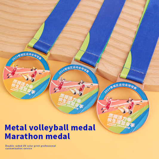 Custom Winner Gold Silver Bronze Award Medals Paint Enamel Design Own Logo 2D 3D Metal Winner Awards with Neck Ribbon