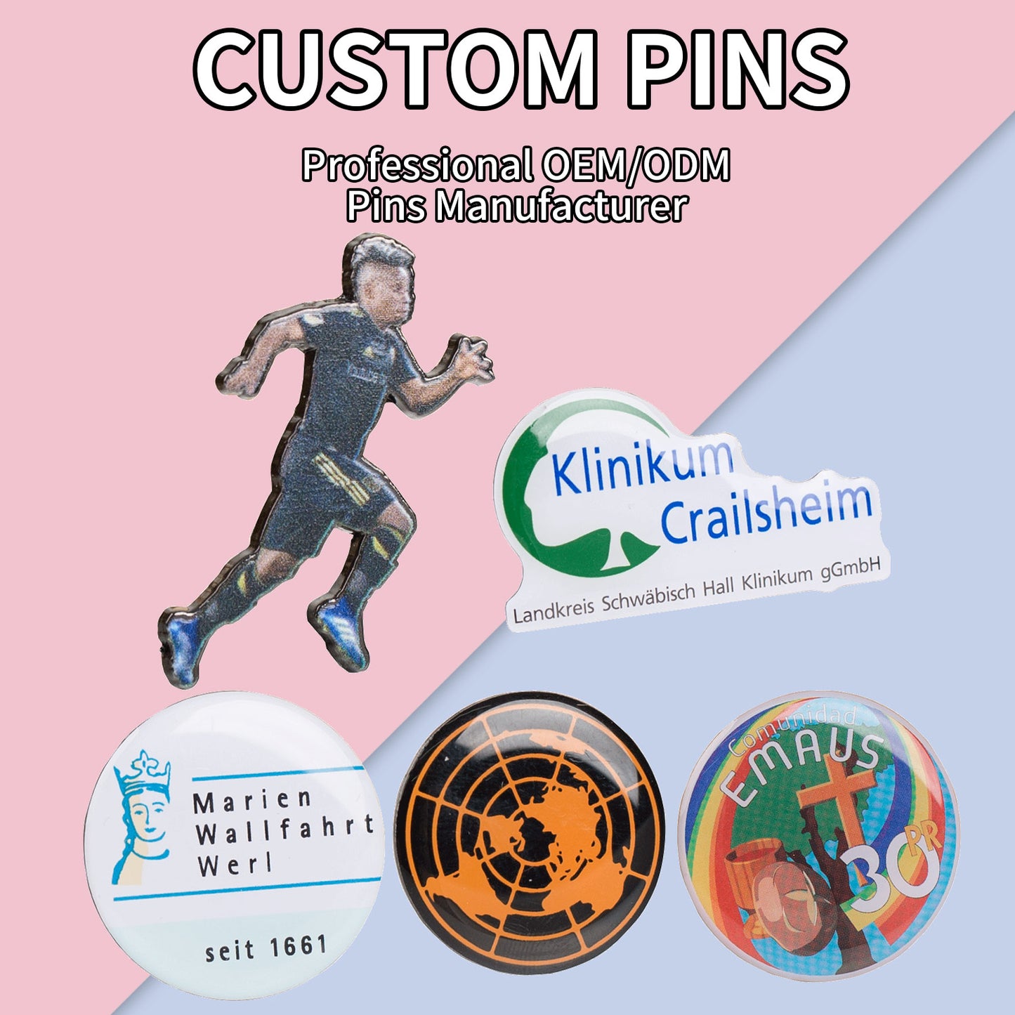 Customized drip molded adhesive metal badge, baked paint cartoon badge