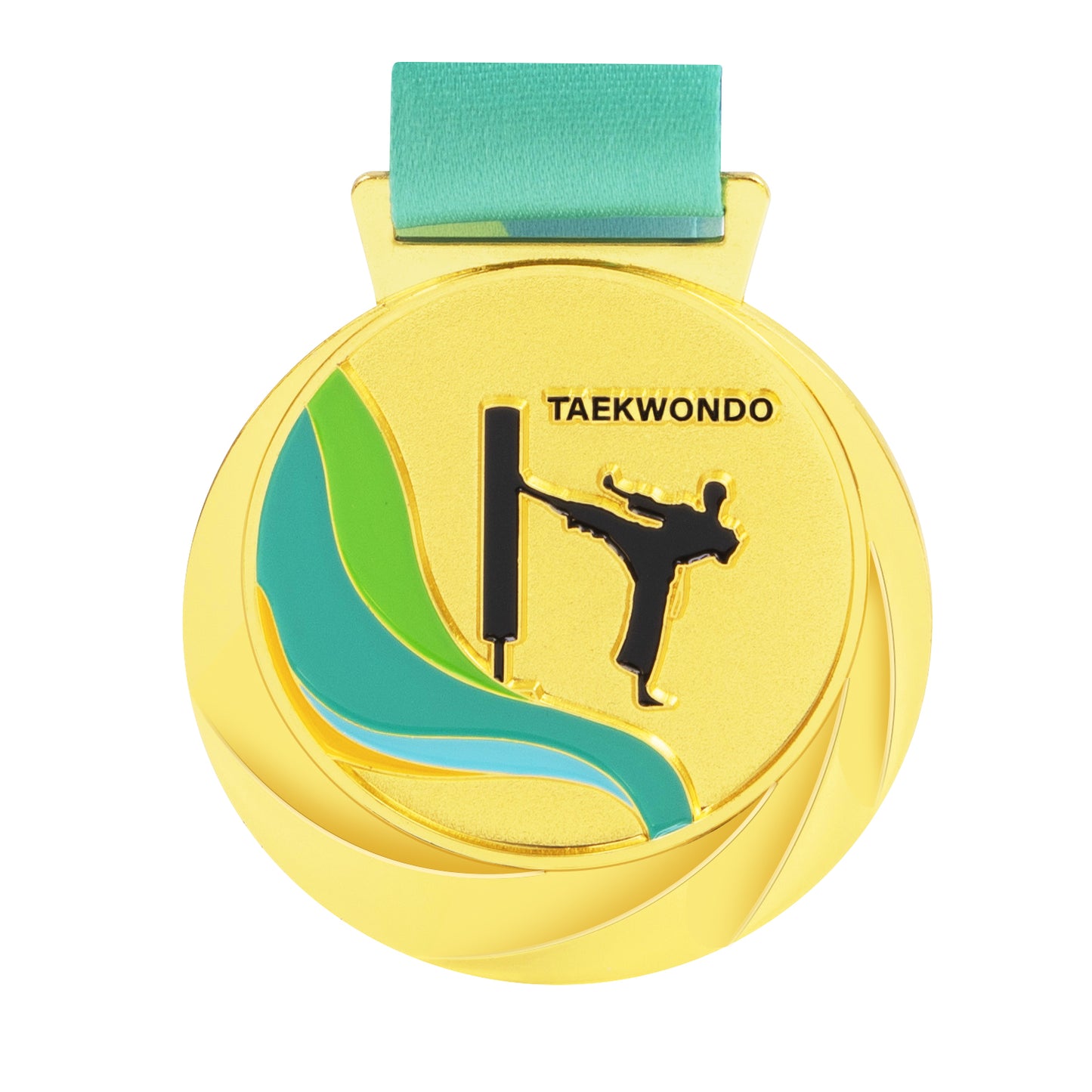 Manufacturer Custom LOGO Wholesale Gold Award Soccer Football Marathon Running Metal Blank Sport Medal And Trophies Ribbon