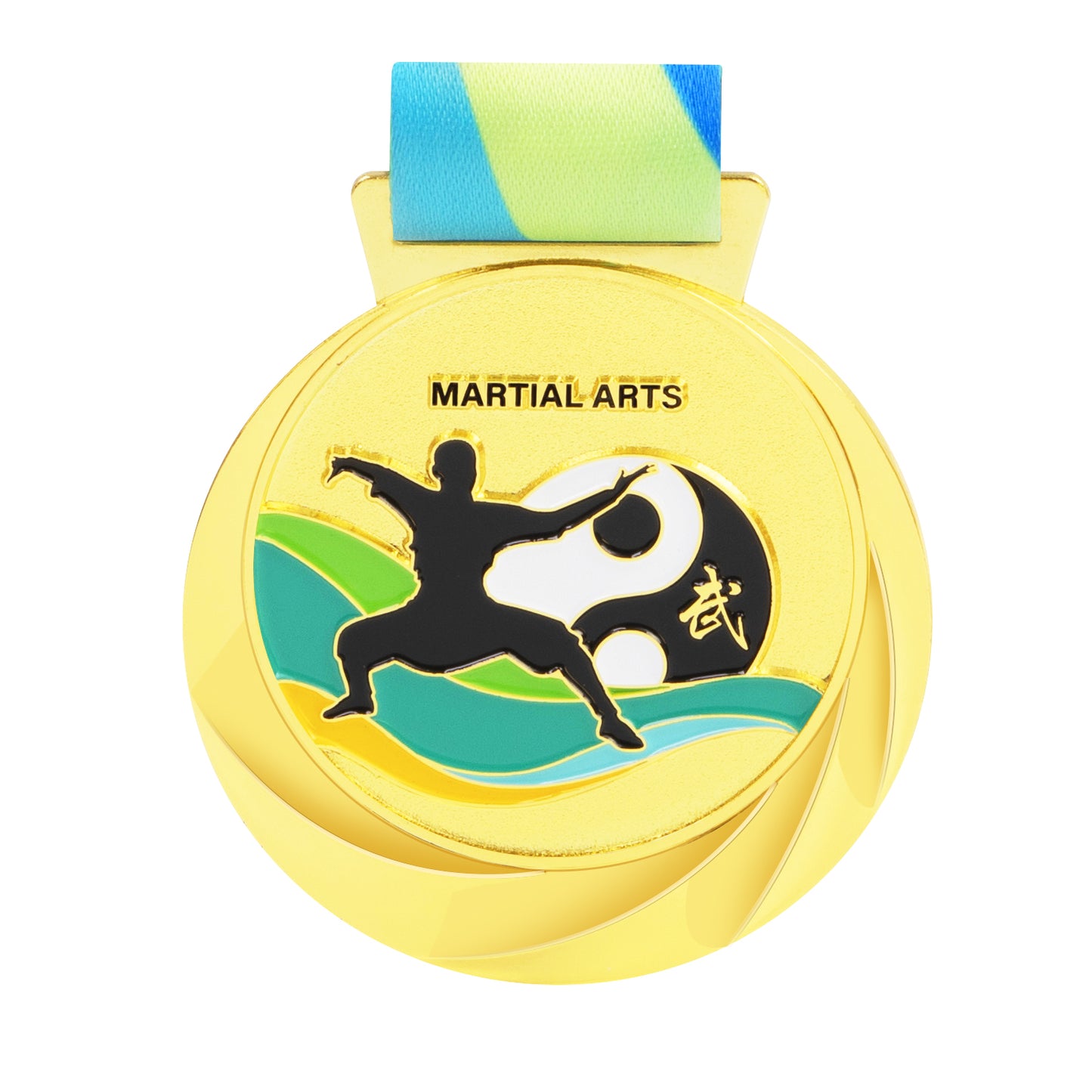 Custom wholesale high quality school students awarded medals blank taekwondo karate gold sport medal 