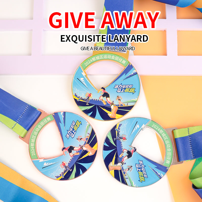 Running Marathon Sports Medal UV Multi Color Zinc Alloy Metal Medal