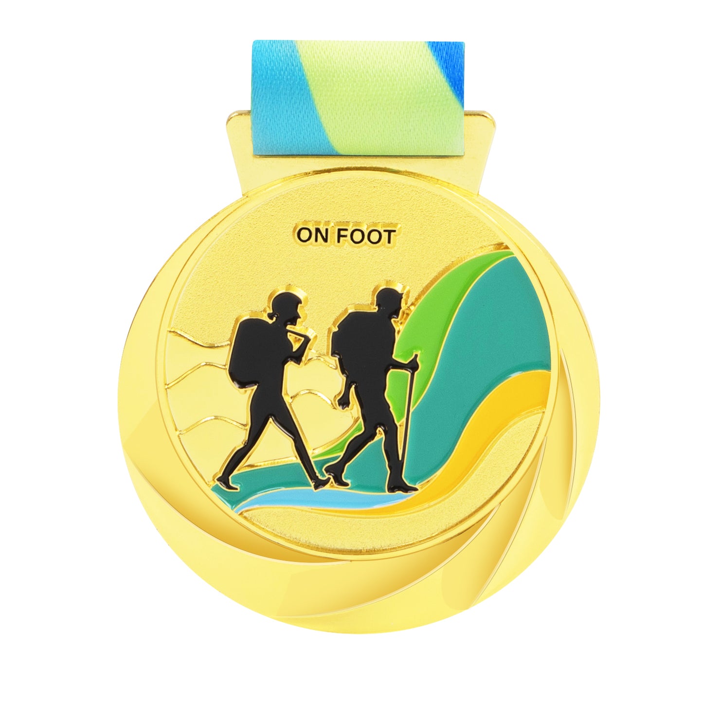 Custom Logo Sport Medals Ribbons Sublimation Soccer Taekwondo Marathon Metal Medals Swimming Trophies Blank Awards Custom Logo