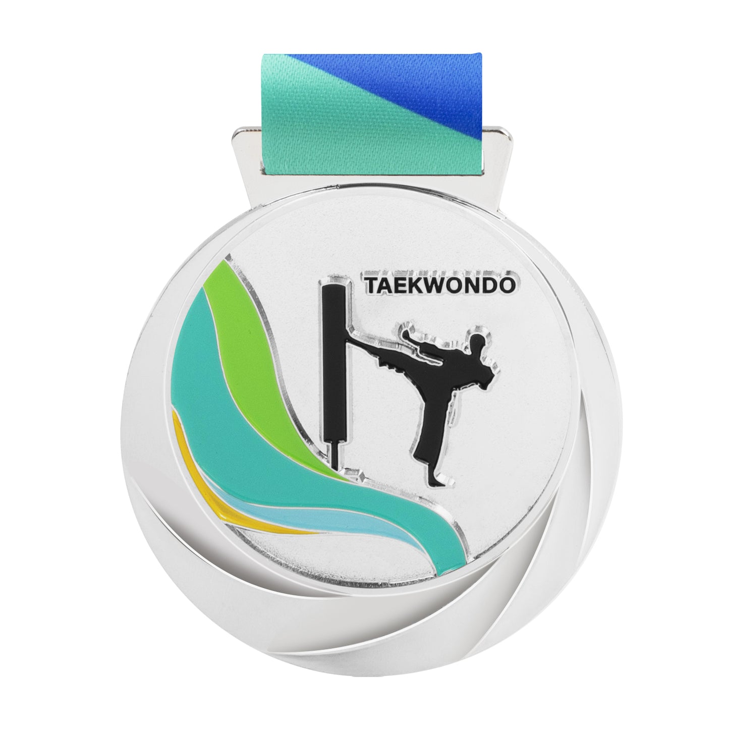 Manufacturer Custom LOGO Wholesale Gold Award Soccer Football Marathon Running Metal Blank Sport Medal And Trophies Ribbon