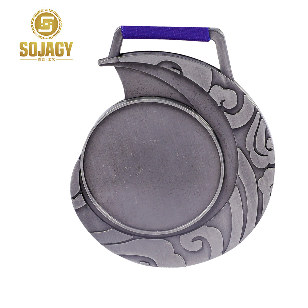Unique design custom logo sport medallion 3D gold trophies and medal with ribbon trophies and medals