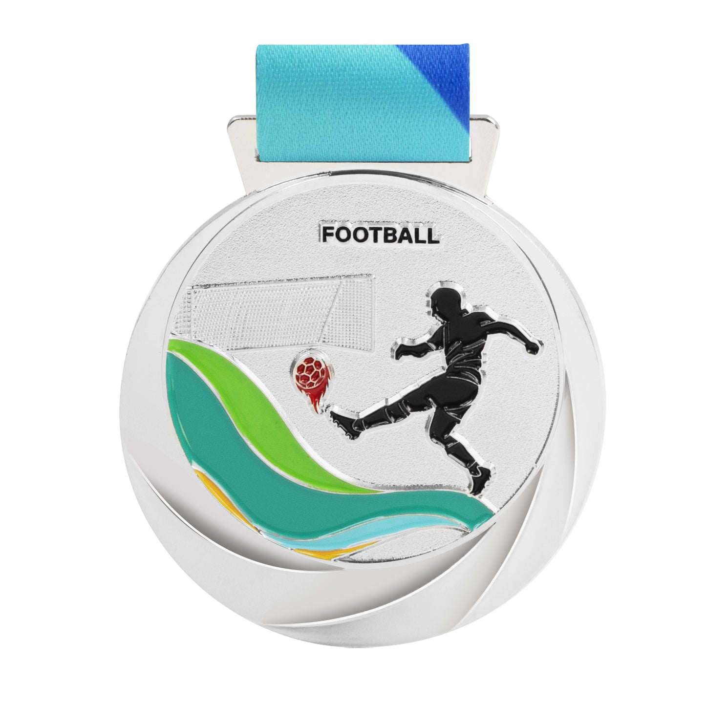 Custom Football Run Race Taekwondo Soccer Award Metal Gold Ribbon Sport Blank Medals 