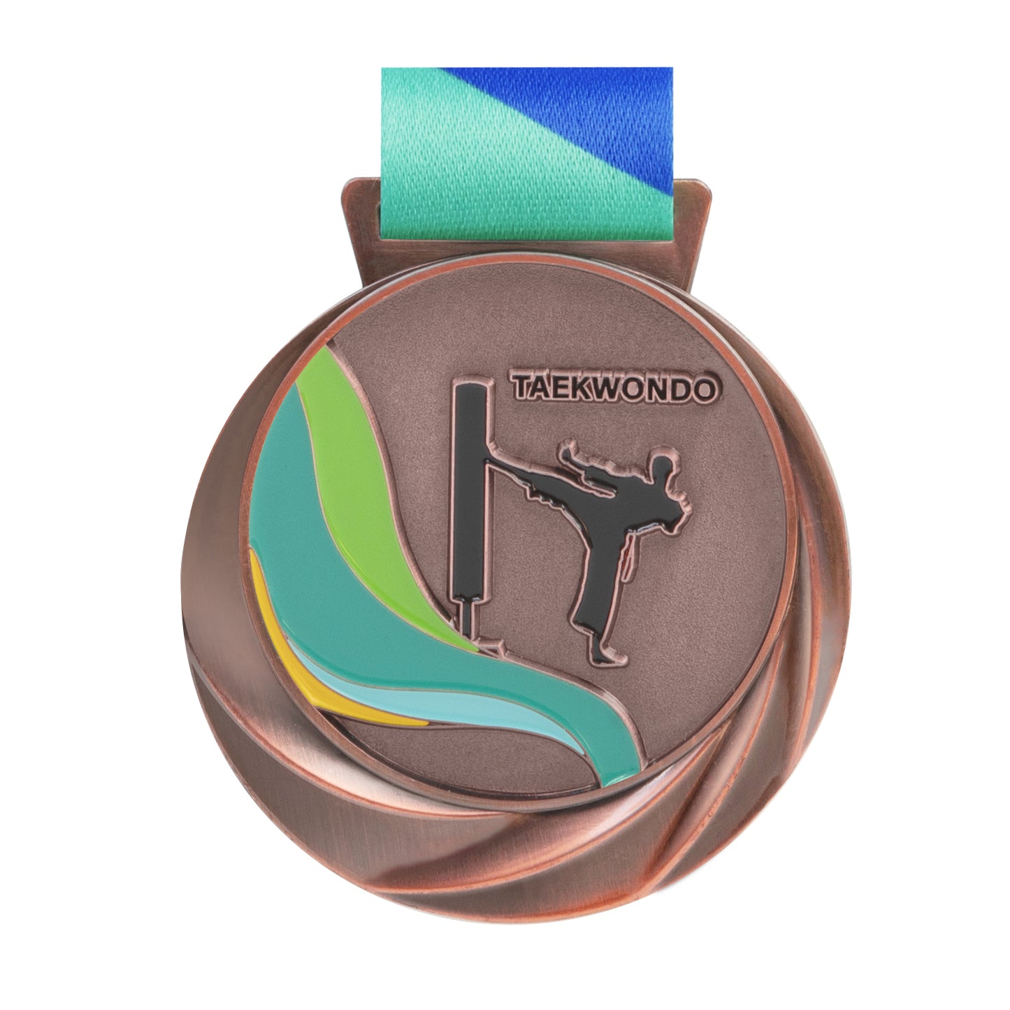Manufacturer Custom LOGO Wholesale Gold Award Soccer Football Marathon Running Metal Blank Sport Medal And Trophies Ribbon
