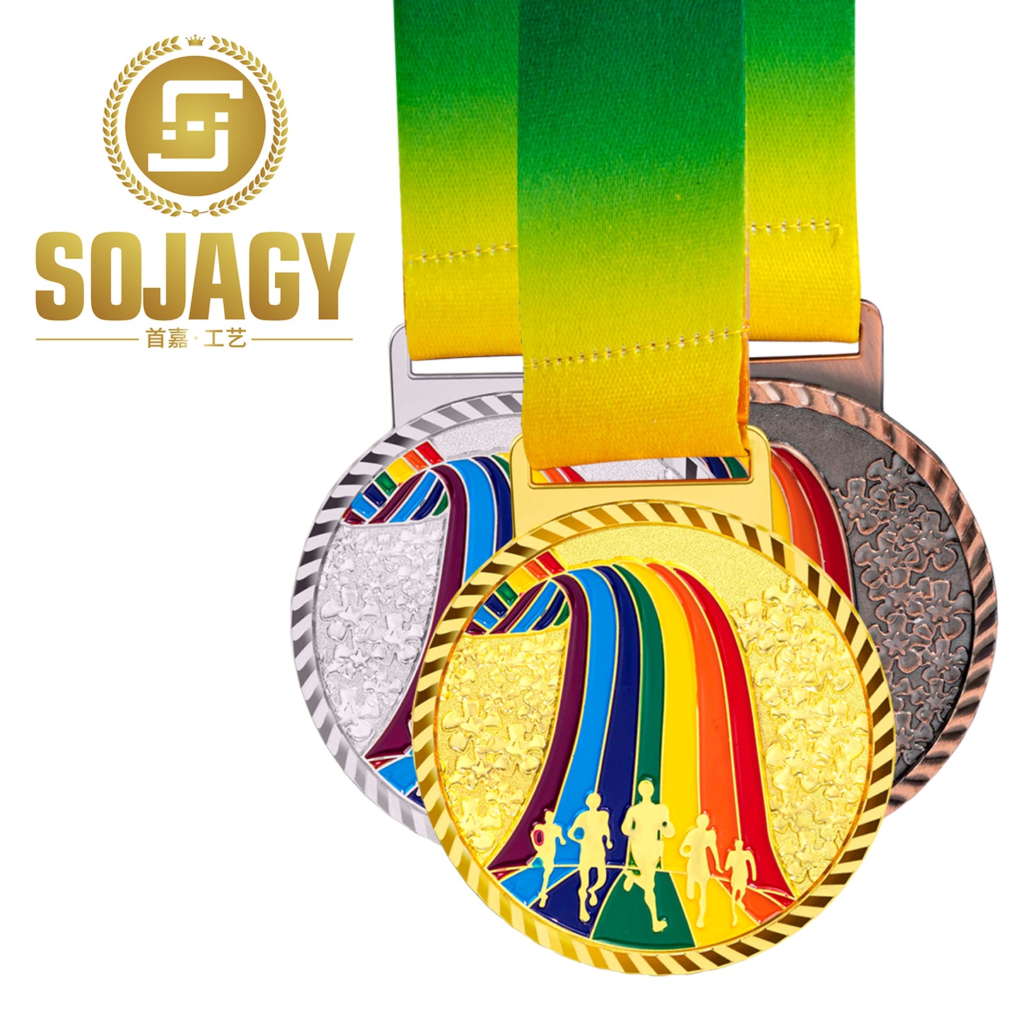 Promotional Manufacturing Custom Logo Medal Sports Metal Blank Medal Sports Trophy Runner soccer winners medals