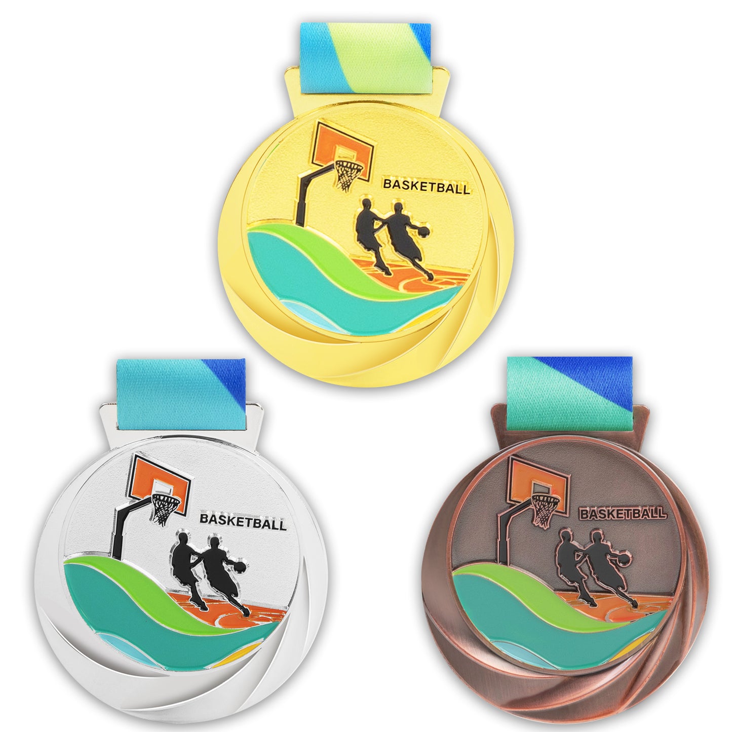 Color sports medal gold silver and bronze medal hang neck kindergarten sports meet medal