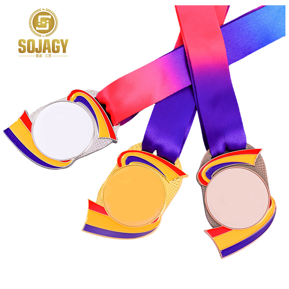 Custom Cheap Sports Gold Medal Marathon Award Souvenir High Quality 3D Zinc Alloy Running Medal With Ribbon