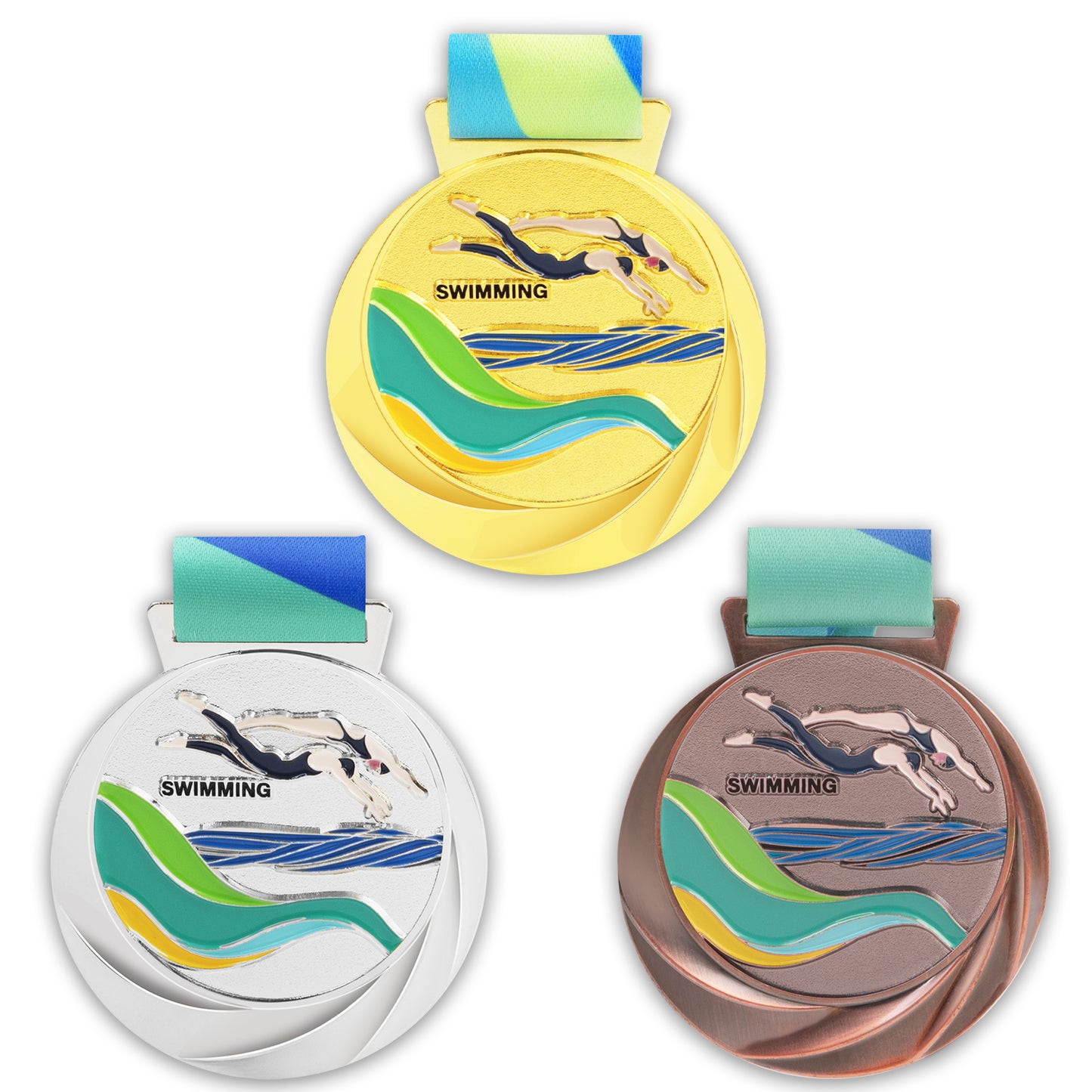 Blank Medals Factory Spot Supply Simple Finisher Coronation Metal Sport Medals And Ribbons 