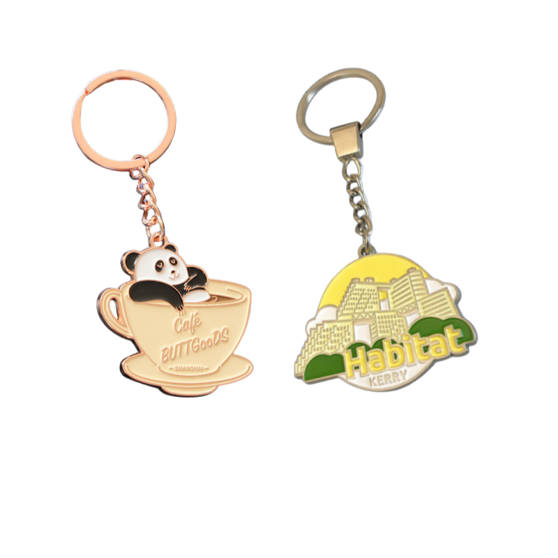 Wholesale Personalized Customization Metal Enamel Gold Plating Custom Metal Enamel Keychain Key Ring