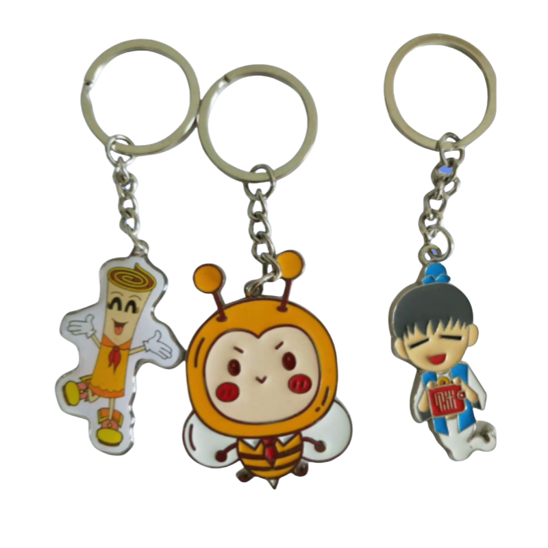 Wholesale Personalized Customization Metal Enamel Gold Plating Custom Metal Enamel Keychain Key Ring