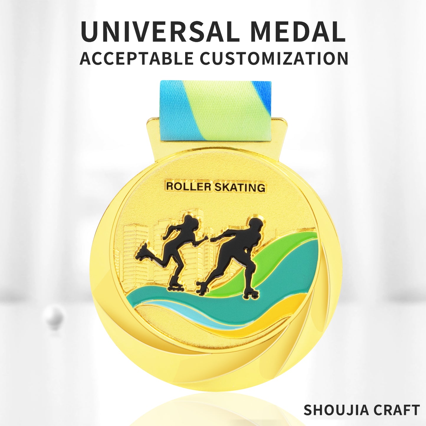 Hot sale blank metal Gold Silver Bronze Sports Medals Custom zinc alloy Medal with ribbon