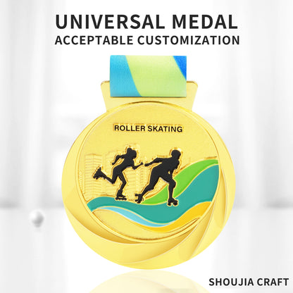 Hot sale blank metal Gold Silver Bronze Sports Medals Custom zinc alloy Medal with ribbon