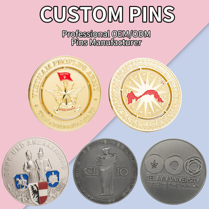 Coin manufacturer wholesale metal old 3d double-side gold commemorative souvenir coins custom challenge coin