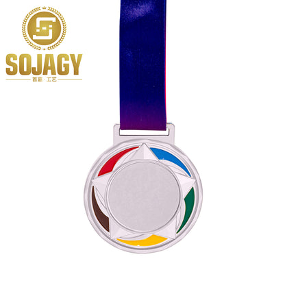 Manufacture Metal Soccer Football Race Volleyball Marathon Medals Sports Custom Gold Award Medal with Ribbon