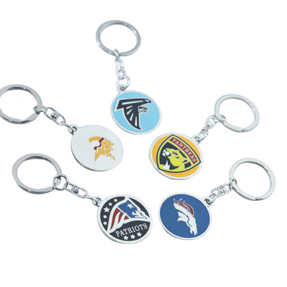 Wholesale Personalized Customization Metal Enamel Gold Plating Custom Metal Enamel Keychain Key Ring