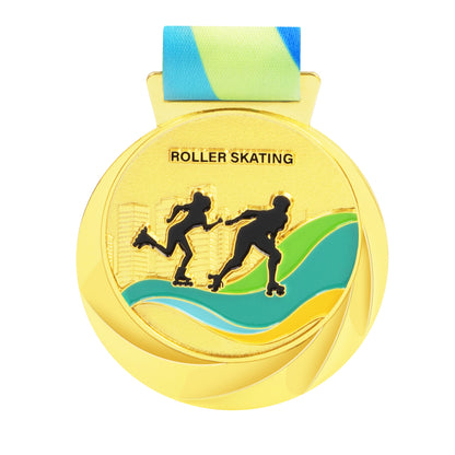 Hot sale blank metal Gold Silver Bronze Sports Medals Custom zinc alloy Medal with ribbon