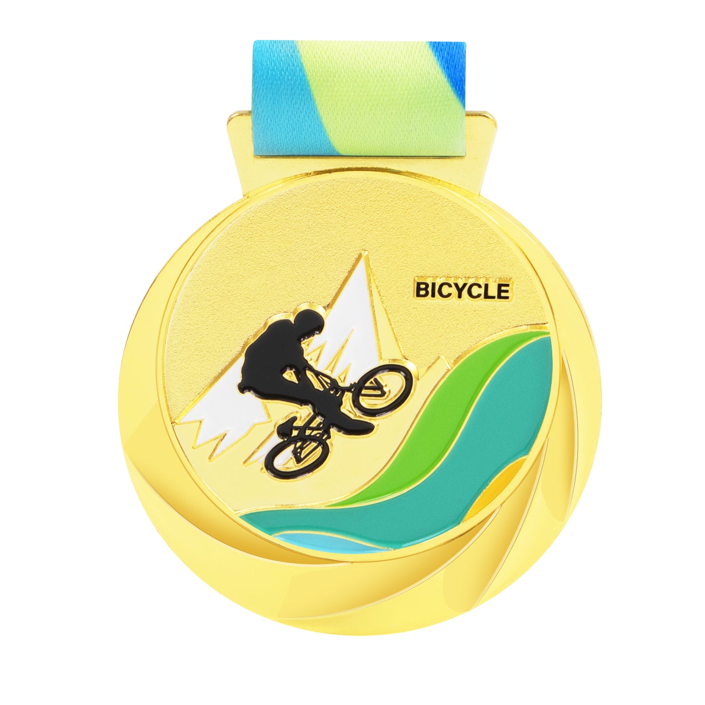 Customized Logo Sports Metal Medal Sports Medals And Ribbons Sporting Blank Medal with trophy logo