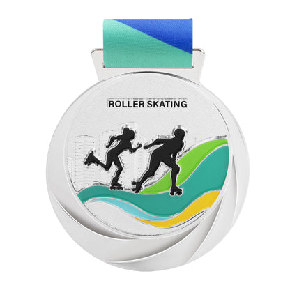 Hot sale blank metal Gold Silver Bronze Sports Medals Custom zinc alloy Medal with ribbon