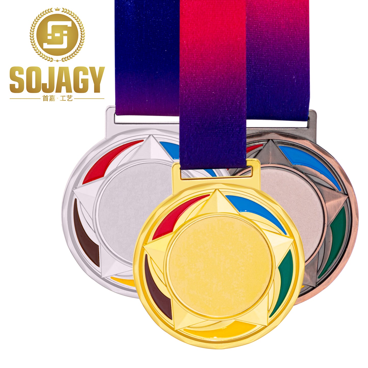 Manufacture Metal Soccer Football Race Volleyball Marathon Medals Sports Custom Gold Award Medal with Ribbon