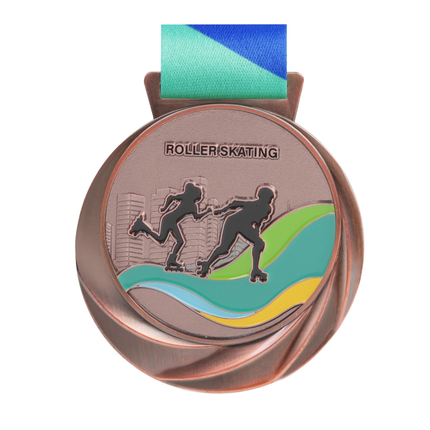 Hot sale blank metal Gold Silver Bronze Sports Medals Custom zinc alloy Medal with ribbon