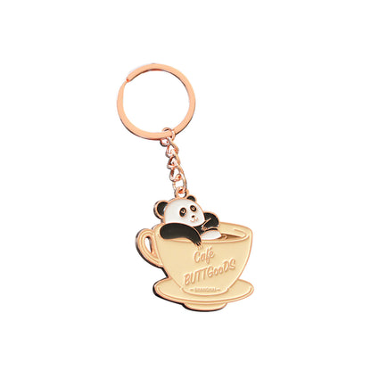 Manufacturer custom logo metal and leather personalized sublimation blank 3D key chain ring