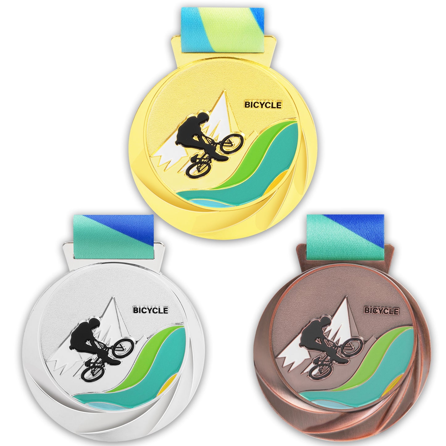Customized Logo Sports Metal Medal Sports Medals And Ribbons Sporting Blank Medal with trophy logo