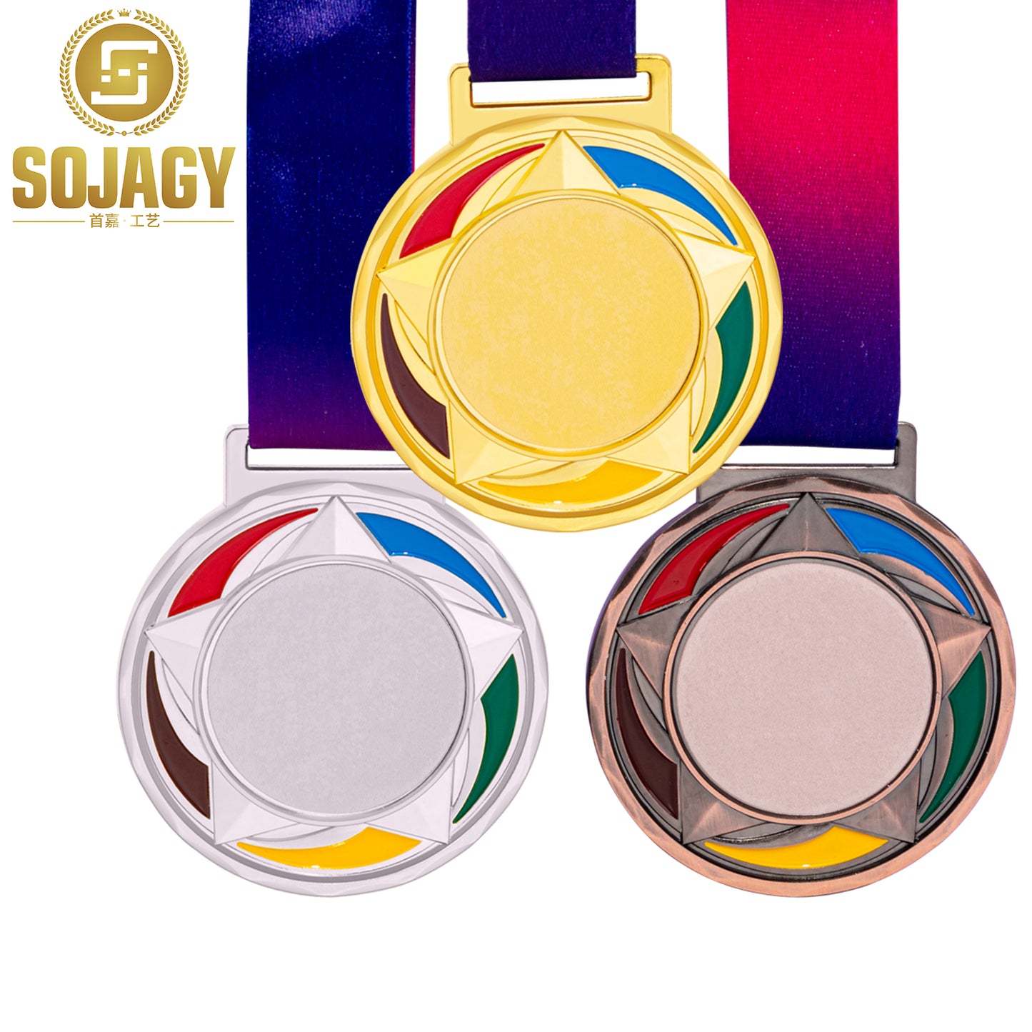 Manufacture Metal Soccer Football Race Volleyball Marathon Medals Sports Custom Gold Award Medal with Ribbon